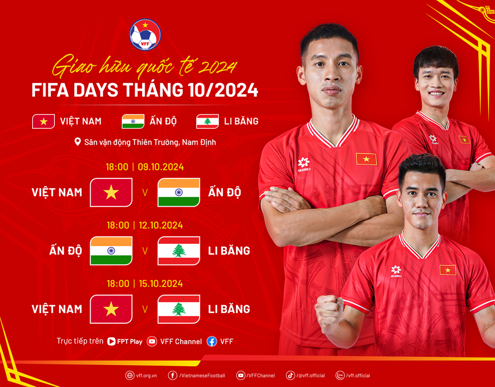 Đội tuyển Việt Nam tập trung 27 cầu thủ trong dịp FIFA Days tháng 10.2024